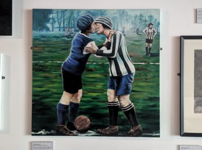 Kissing Footballers landscape