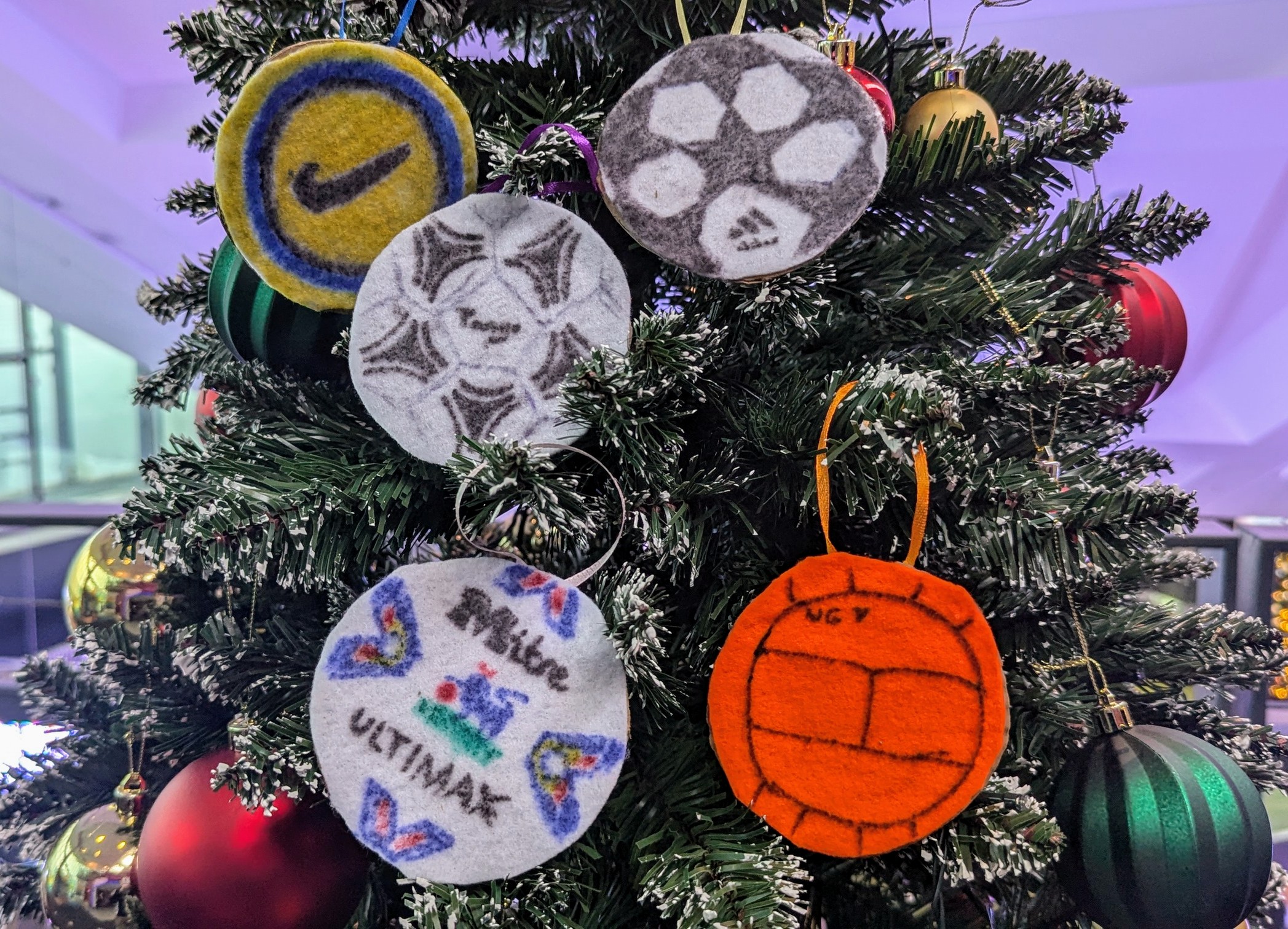 christmas football baubles